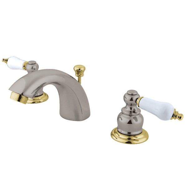 KB949B Mini-Widespread Bathroom Faucet, Brushed Nickel/Polished Brass